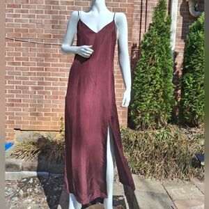 RÓHE Burgendy Dress With Double Slits - Size 4 - NWT - Flawed- Read Description